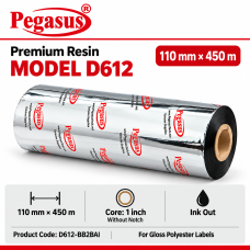Premium Resin-D612,110mmx450mtr,1 inch core,without notch,Ink out